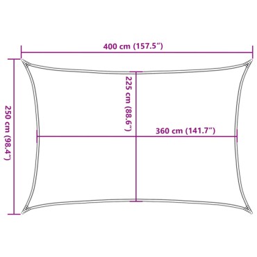 vidaXL Πανί Σκίασης Κόκκινο 2,5 x 4 μ. από HDPE 160 γρ./μ²