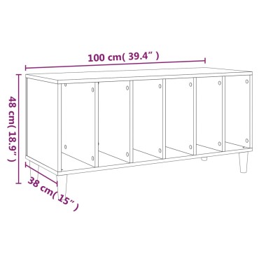 vidaXL Έπιπλο Δίσκων Καπνιστή Δρυς 100x38x48cm από Επεξεργασμένο Ξύλο 1 τεμ.