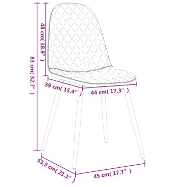 vidaXL Καρέκλες Τραπεζαρίας 2 τεμ. Ροζ Βελούδινες 45x53,5x83cm