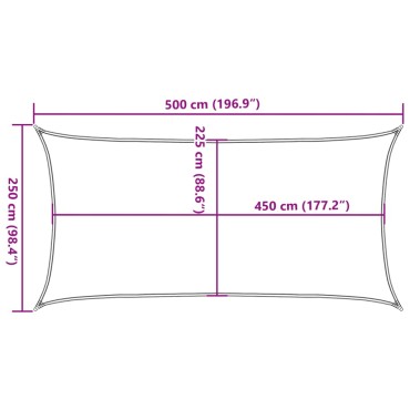 vidaXL Πανί Σκίασης Λευκό 2,5 x 5 μ. από HDPE 160 γρ./μ²