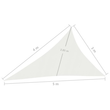 vidaXL Πανί Σκίασης Λευκό 3 x 4 x 5 μ. από HDPE 160 γρ./μ²