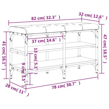 vidaXL Παπουτσοθήκη Καπνιστή Δρυς 82x32x47cm από Επεξεργασμένο Ξύλο 1 τεμ.