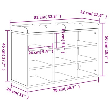 vidaXL Παπουτσοθήκη Καφέ Δρυς 82x32x50cm από Επεξεργασμένο Ξύλο 1 τεμ.