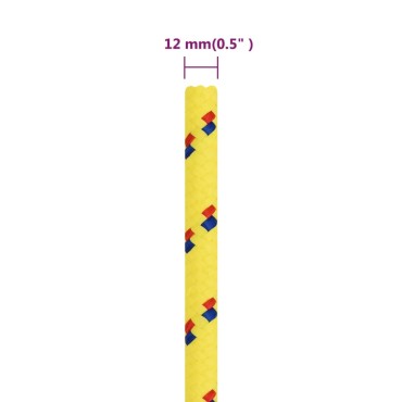 vidaXL Σχοινί Ναυτιλίας Κίτρινο 12 χιλ. 250 μ. από Πολυπροπυλένιο