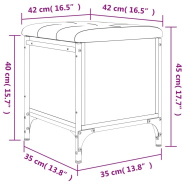 vidaXL Παγκάκι Αποθήκευσης Μαύρο 42x42x45cm από Επεξεργασμένο Ξύλο 1 τεμ.