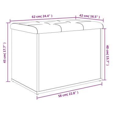 vidaXL Παγκάκι Αποθήκευσης Καπνιστή Δρυς 62x42x45cm από Επεξ. Ξύλο 1 τεμ.