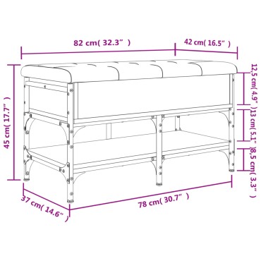 vidaXL Παπουτσοθήκη Sonoma Δρυς 82x42x45cm από Επεξεργασμένο Ξύλο 1 τεμ.