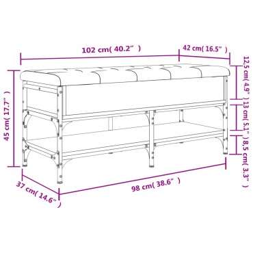 vidaXL Παπουτσοθήκη Sonoma Δρυς 102x42x45cm από Επεξεργασμένο Ξύλο 1 τεμ.