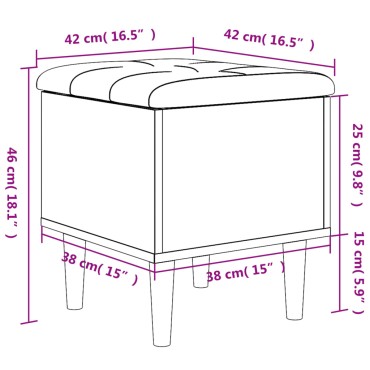 vidaXL Παγκάκι Αποθήκευσης Λευκό 42x42x46cm από Επεξεργ. Ξύλο 1 τεμ.