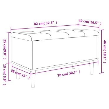 vidaXL Παγκάκι Αποθήκευσης Γκρι Sonoma 82x42x46cm Επεξεργασμένο Ξύλο 1 τεμ.