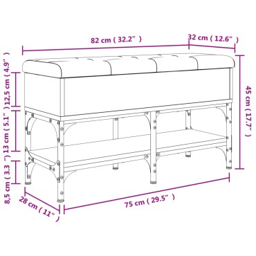 vidaXL Παπουτσοθήκη Καφέ Δρυς 82x32x45cm από Επεξεργασμένο Ξύλο 1 τεμ.