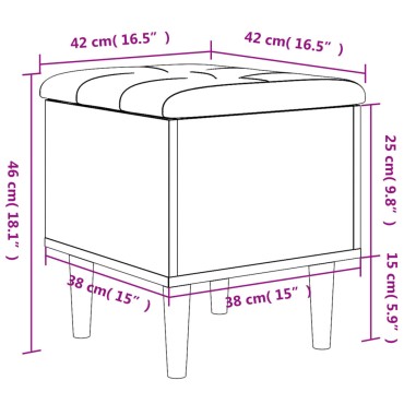 vidaXL Παγκάκι Αποθήκευσης Γκρι Sonoma 42x42x46cm Επεξεργ. Ξύλο 1 τεμ.