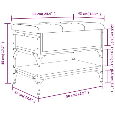 vidaXL Παπουτσοθήκη Γκρι Sonoma 62x42x45cm από Επεξεργασμένο Ξύλο 1 τεμ.