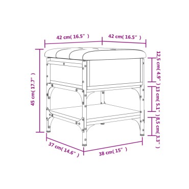 vidaXL Παπουτσοθήκη Καφέ Δρυς 42x42x45cm από Επεξεργασμένο Ξύλο 1 τεμ.