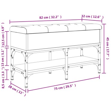 vidaXL Παπουτσοθήκη Sonoma Δρυς 82x32x45cm από Επεξεργασμένο Ξύλο 1 τεμ.