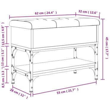 vidaXL Παπουτσοθήκη Καφέ Δρυς 62x32x45cm από Επεξεργασμένο Ξύλο 1 τεμ.