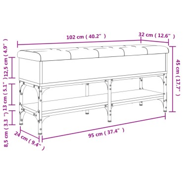 vidaXL Παπουτσοθήκη Sonoma Δρυς 102x32x45cm από Επεξεργασμένο Ξύλο 1 τεμ.