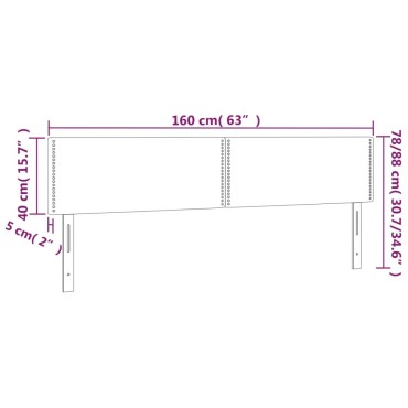 vidaXL Κεφαλάρι Κρεβατιού LED Μπλε 160x5x78/88cm Υφασμάτινο 1 τεμ.