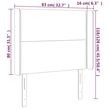 vidaXL Κεφαλάρι Κρεβατιού LED Μπλε 83x16x118/128cm Υφασμάτινο 1 τεμ.