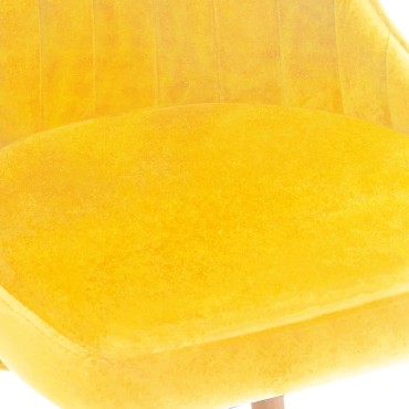 vidaXL Καρέκλες Τραπεζαρίας 2 τεμ. Κίτρινες Βελούδινες 50x55x88cm