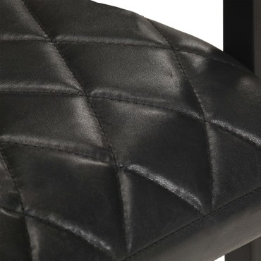 vidaXL Καρέκλες Τραπεζαρίας «Πρόβολος» 2 τεμ. Μαύρες από Γνήσιο Δέρμα 51x56x91cm
