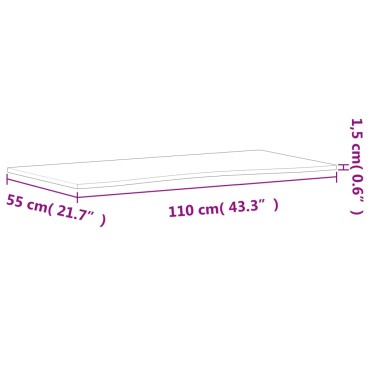 VidaXL Επιφάνεια Εργασίας 110x(50-55)x1,5 εκ. από Μασίφ Ξύλο Οξιάς