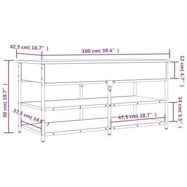 vidaXL Παπουτσοθήκη Sonoma Δρυς 100x42,5x50cm από Επεξεργασμένο Ξύλο 1 τεμ.