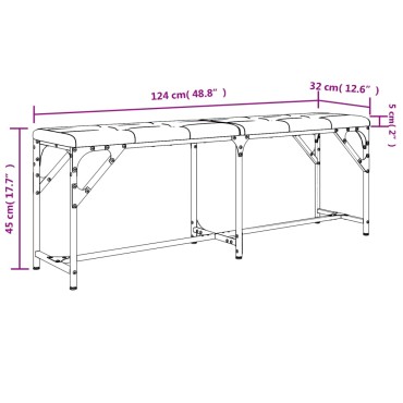 vidaXL Πάγκος Τραπεζαρίας Σκούρο Γκρι 124x32x45cm Ατσάλι / Ύφασμα 1 τεμ.