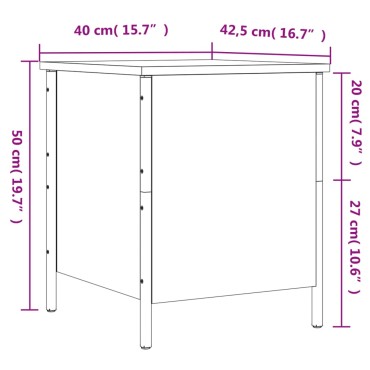 vidaXL Παγκάκι Αποθήκευσης Sonoma Δρυς 40x42,5x50cm Επεξεργ. Ξύλο 1 τεμ.