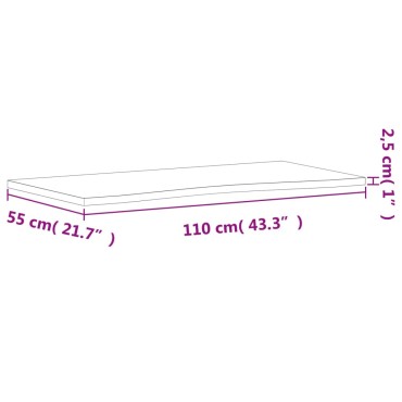 VidaXL Επιφάνεια Εργασίας 110x(50-55)x2,5 εκ. από Μασίφ Ξύλο Οξιάς