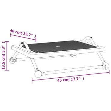 vidaXL Υποπόδιο Μαύρο 45x40x13,5cm 1 τεμ.