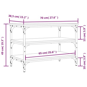 vidaXL Παπουτσοθήκη Καφέ Δρυς 70x38,5x49cm από Επεξεργασμένο Ξύλο 1 τεμ.