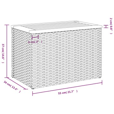 vidaXL Τραπεζάκια Κήπου 2 τεμ. Μαύρα 55x34x37cm Συνθ.Ρατάν/Μασίφ Ξύλο