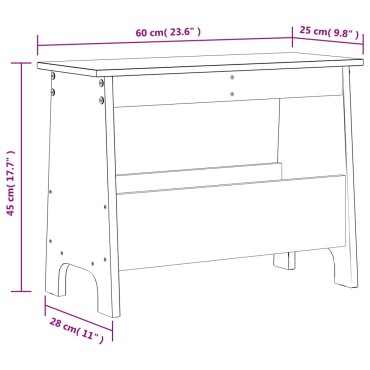 vidaXL Παγκάκι Χολ Καφέ Κεριού 60x28x45cm από Μασίφ Ξύλο Πεύκου 1 τεμ.