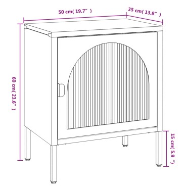 vidaXL Κομοδίνα 2 τεμ. Μαύρα 50x35x60cm από Ατσάλι και Γυαλί