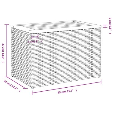 vidaXL Τραπεζάκια Κήπου 2 τεμ. Μπεζ 55x34x37cm Συνθ.Ρατάν/Μασίφ Ξύλο