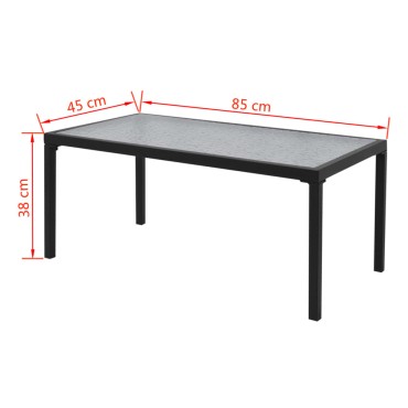 vidaXL Σαλόνι Κήπου 4 τεμ. Μαύρο από Textilene 59x62x75cm