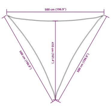 vidaXL Πανί Σκίασης Τρίγωνο Μπεζ 5 x 5 x 5 μ. από Ύφασμα Oxford