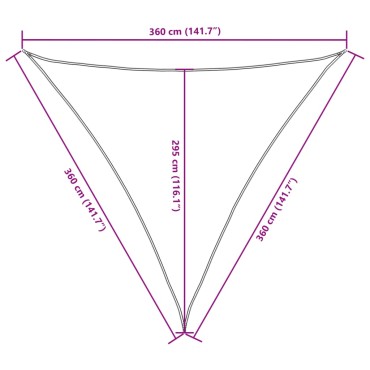 vidaXL Πανί Σκίασης Τρίγωνο Κρεμ 3,6 x 3,6 x 3,6 μ. από Ύφασμα Oxford