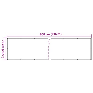 vidaXL Διαχωριστικό Βεράντας Ανθρακί 75 x 600 εκ. από Ύφασμα Oxford