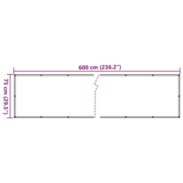 vidaXL Διαχωριστικό Βεράντας Μπεζ 75 x 600 εκ. από Ύφασμα Oxford