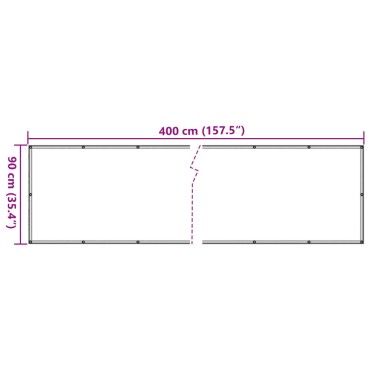 vidaXL Διαχωριστικό Βεράντας Μπεζ 90 x 400 εκ. από Ύφασμα Oxford