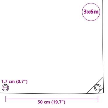 vidaXL Μουσαμάς 650 γρ./μ.² Πράσινος 3 x 6 μ.