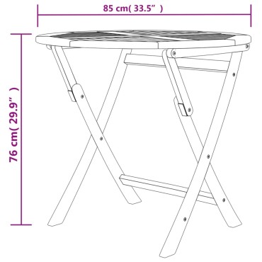 vidaXL Τραπέζι Κήπου Πτυσσόμενο 85x76cm από Μασίφ Ξύλο Teak 1 τεμ.