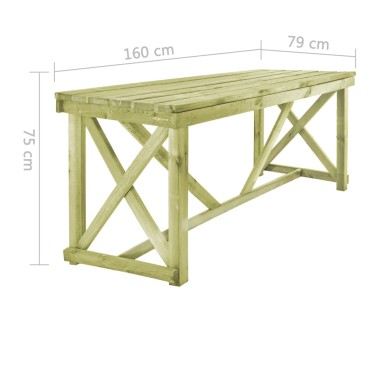 vidaXL Τραπέζι Κήπου 160x79x75cm Ξύλινο 1 τεμ.