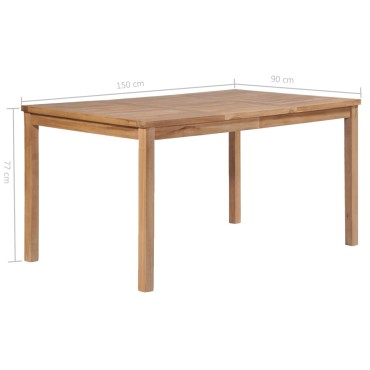 vidaXL Τραπέζι Κήπου 150x90x77cm από Μασίφ Ξύλο Teak 1 τεμ.