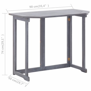 vidaXL Τραπέζι Μπαλκονιού Πτυσσόμενο 90x50x74cm Μασίφ Ξύλο Ακακίας 1 τεμ.