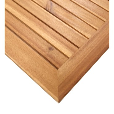 vidaXL Τραπεζαρία Κήπου 140x80x75cm Μασίφ Ξύλο Teak/Ανοξείδωτο Ατσάλι 1 τεμ.