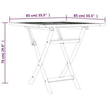 vidaXL Τραπέζι Κήπου Πτυσσόμενο 85x85x76cm από Μασίφ Ξύλο Teak 1 τεμ.