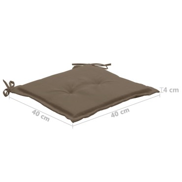 vidaXL Μαξιλάρια Καρέκλας Κήπου 2 τεμ. Taupe 50x50x3 εκ. Oxford Ύφασμα